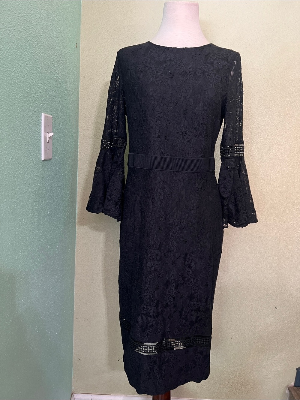 eva mendes for New York & Company Black Lace Midi Dress